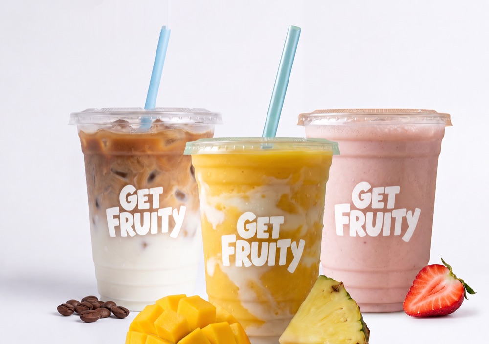 Get Fruity coffee and colourful drinks